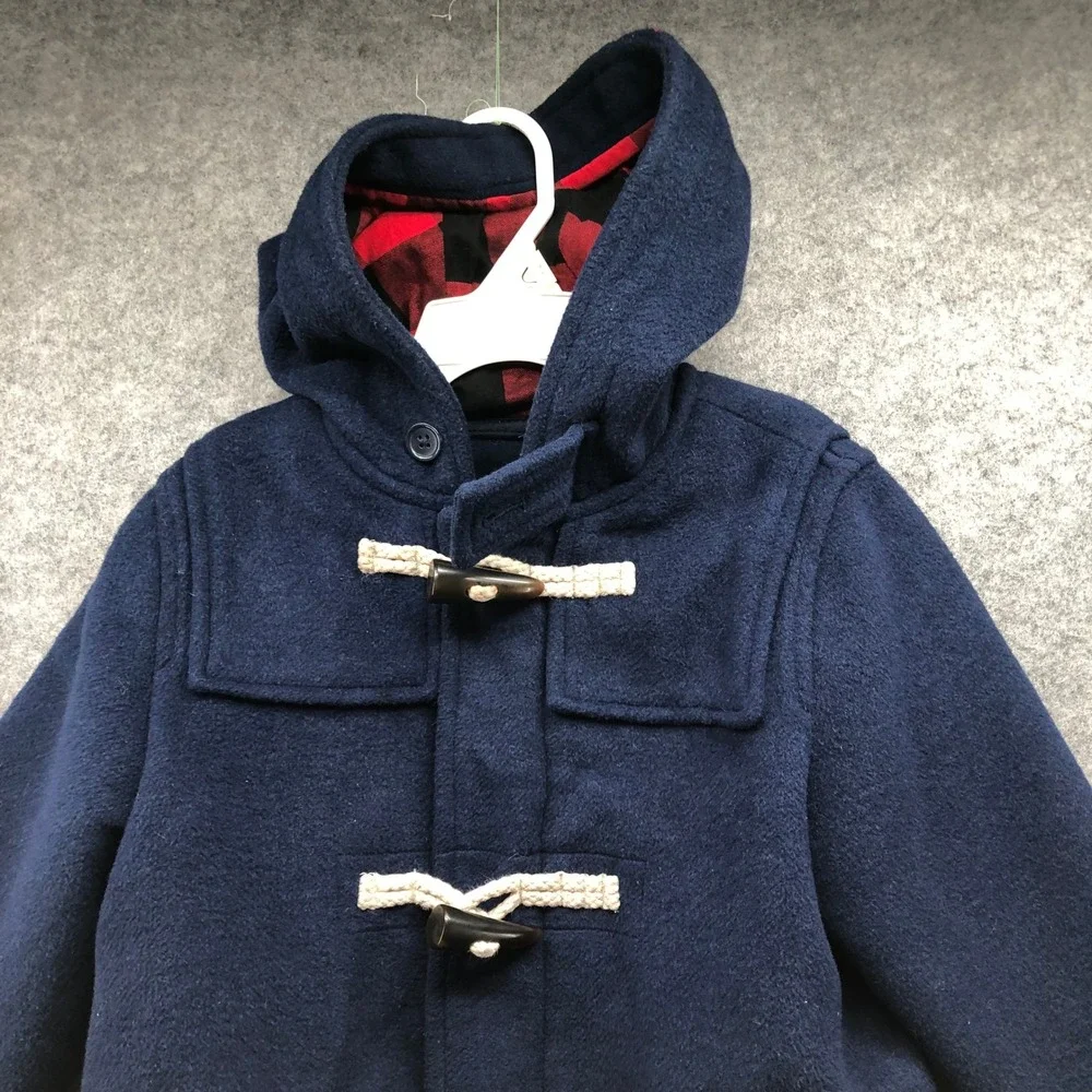 Baby Gap Toggle Coat Toddler 5T Navy Blue Wool Blend Hooded Jacket Preppy